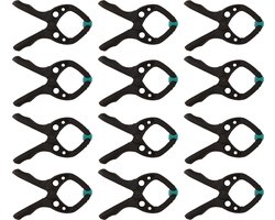 wolfcraft - 12 Veerklemmen MINI 30mm - Veerklem - Zeilklem - Marktklem - EXTRA STERK - Zeilklemmen - 8653000