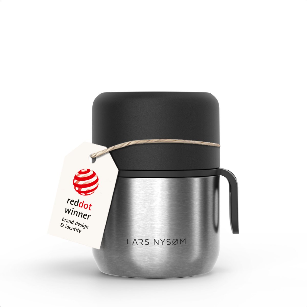 LARS NYSØM Vacuüm Geïsoleerde Voedselcontainer van Roestvrij Staal - Lekvrije Lunchpot voor Warme en Koude Gerechten, Brede Thermosbeker voor Soep, Werk & Reizen (Stainless Steel)
