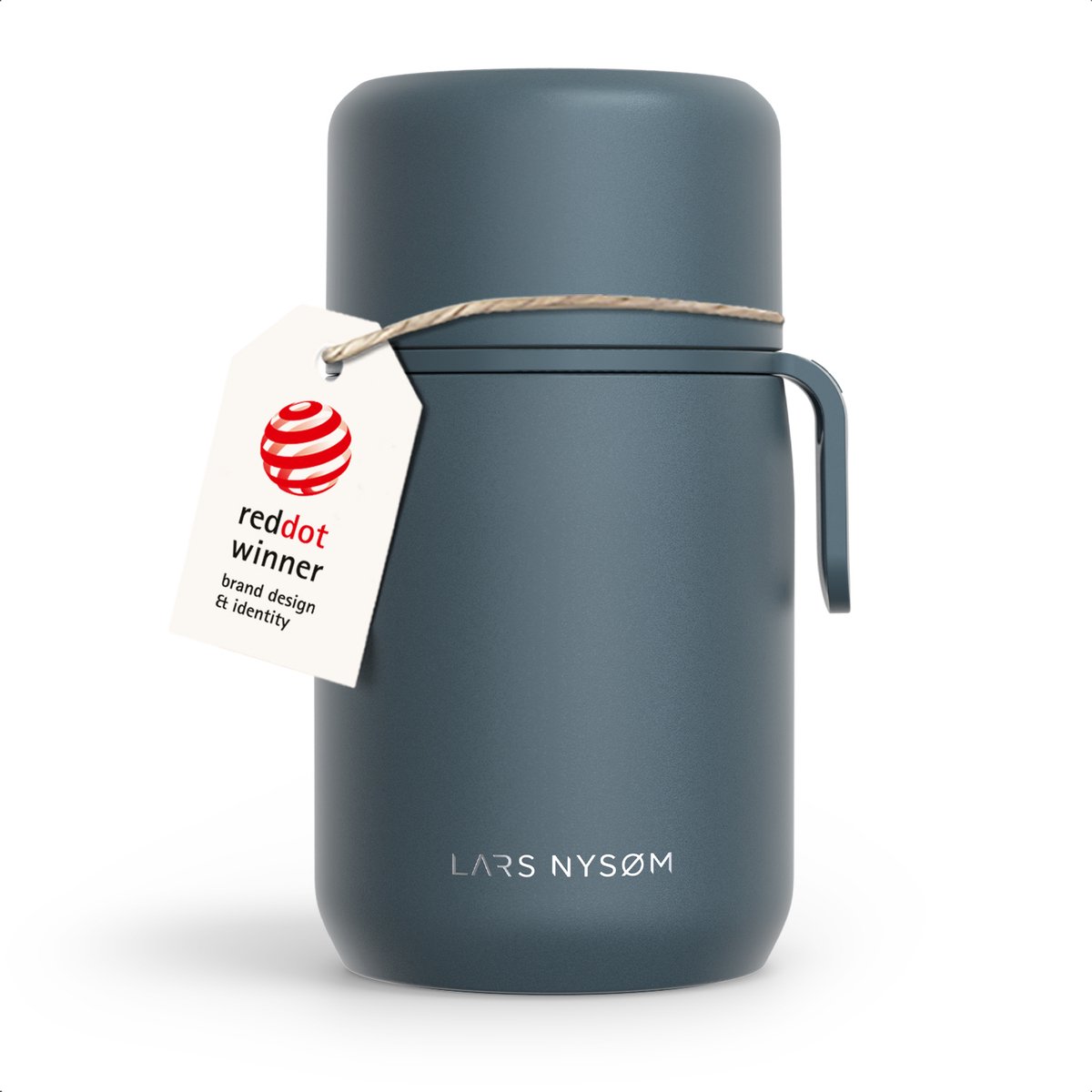 LARS NYSØM Vacuüm Geïsoleerde Voedselcontainer van Roestvrij Staal - Lekvrije Lunchpot voor Warme en Koude Gerechten, Brede Thermosbeker voor Soep, Werk & Reizen (Stone Blue)