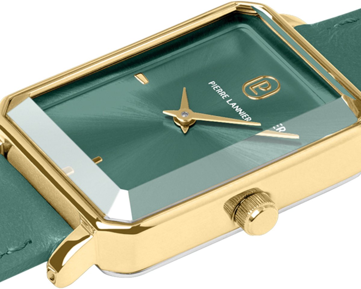 ARIANE GOLD Ladies Watch Green Dial Green Leather Strap 12 MM