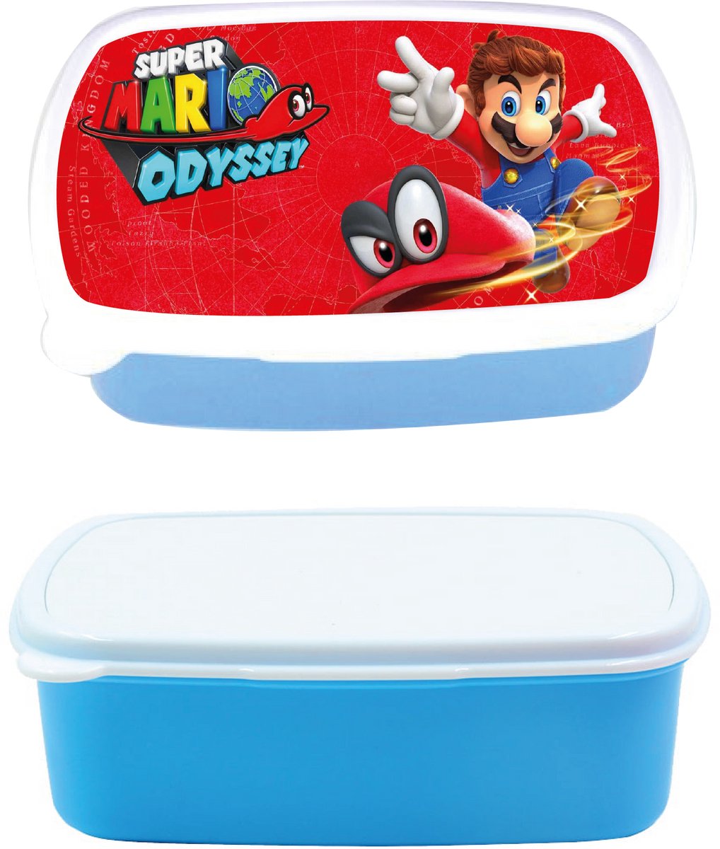broodtrommel - lunchbox - super mario odyssey - blauw - schoolspullen