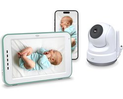 ELRO BC4000 Babyfoon Royale metFull HD camera – 12,7 cm Touchscreen Monitor- & Gratis App – Incl. Geluidsdetectie, Voedingsalarm en Temperatuursensor – Mint