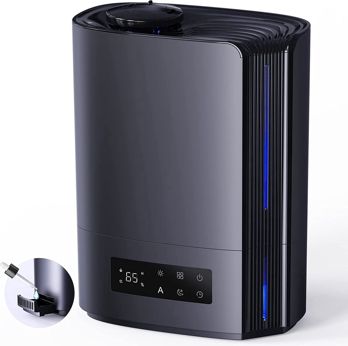 Bol.com Luchtbevochtiger - 6 liter, ultrasone luchtbevochtiger met constante temperatuur voor het huishouden met drie modi, stil... aanbieding