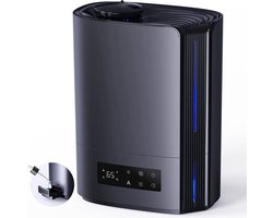 Luchtbevochtiger - 6 liter, ultrasone luchtbevochtiger met constante temperatuur voor het huishouden met drie modi, stille luchtbevochtiger met meerdere vochtmodi en tijdfuncties,zwart [Energieklasse A+++]