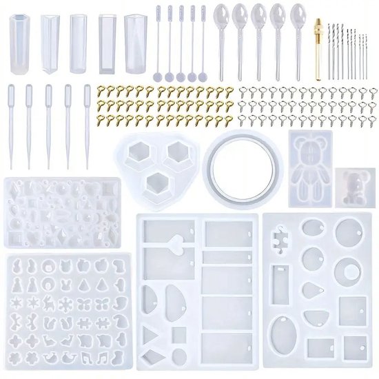 Bangbobi 5-delige Siliconen Mal – 4 Vazen + 1 Dienblad, Voor Harsgieten, DIY En Decoratie