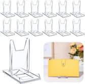 Bordenstandaard voor Sierborden Set - 12 Stuks - Bordenhouder - Boekstandaard - Borden Display Standaard - Bordenrek - Telefoonhouder - Borden En Boeken - Visitekaartjes Houder - Steun - Rek - Transparant