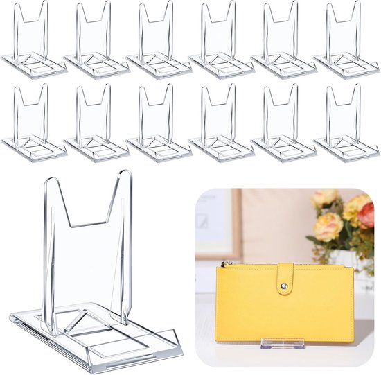 Set de 12 supports décoratifs pour assiettes - Porte-assiettes - Support pour livres - Présentoir à Assiettes - Étagère à assiettes - Support pour téléphone - Porte- Boeken de visite - Support - Étagère - Transparent