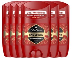 Old Spice Epic Legend – 6 × 50 ml – Deodorant Stick – Scent of Bourbon Vanilla