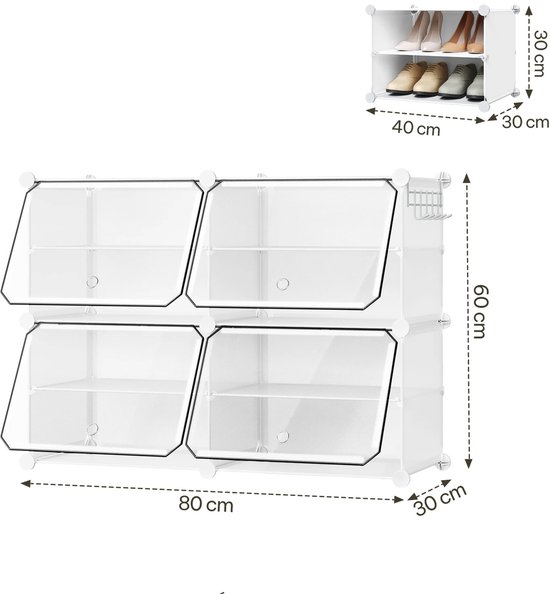 OUNONA Transparant schoenenrek, wandmontage, 3,5 x 12 x 3,5 cm, helder acryl, schoenenhouder voor lamellenwand, display, schoenenrek voor winkels en thuis