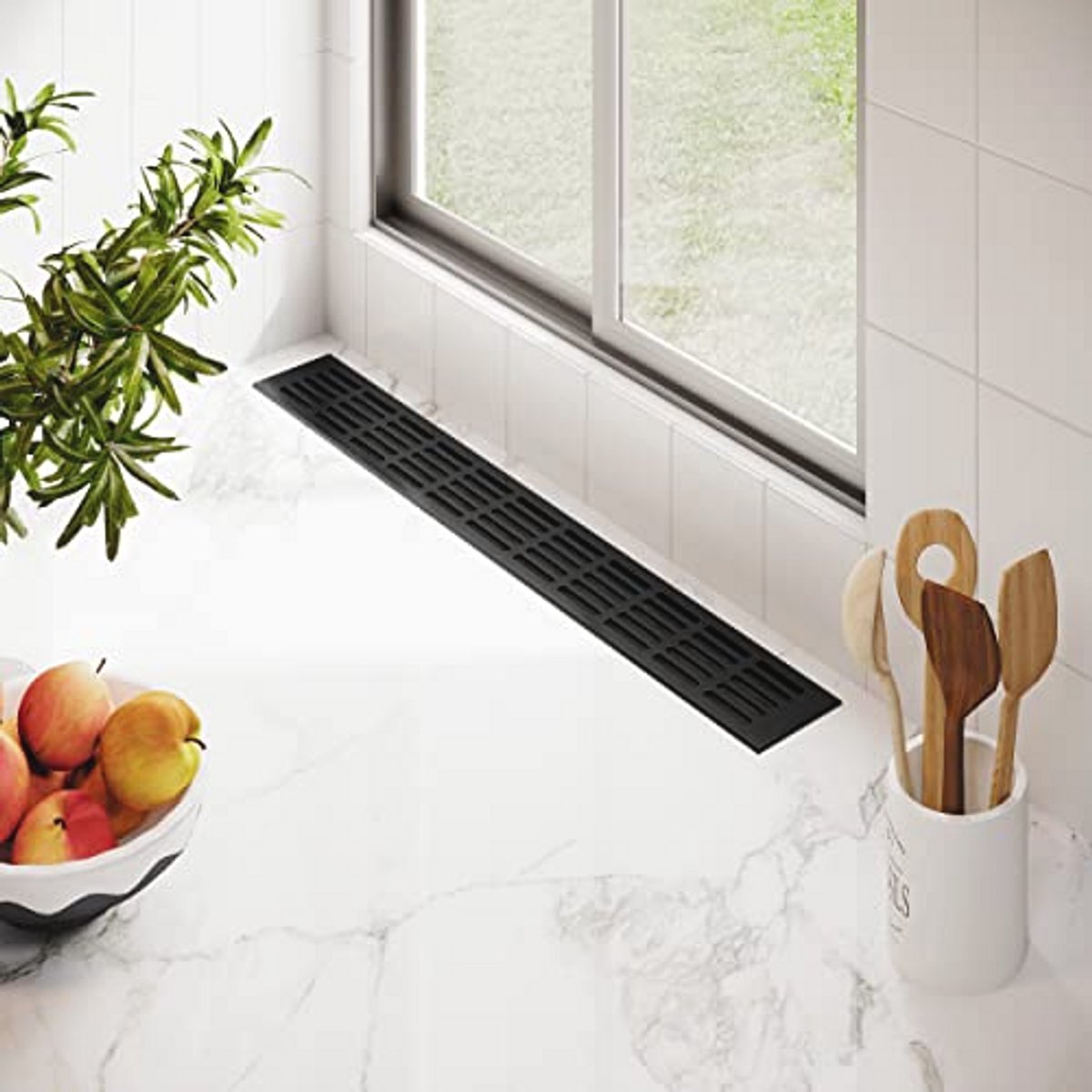 Ventilatierooster van Aluminium 80mm x 400mm in Zwart - Ideale Oplossing voor Ventilatie