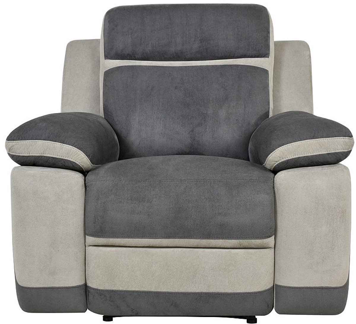 Vente-unique Relaxfauteuil van microvezel TALCA - Antraciet en licht grijs Antracietgrijs