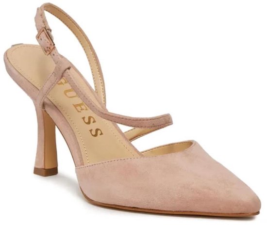 Sandales pour femmes à talons aiguilles Guess Saply en daim beige pour femme - Elegant et chics, pointure 37 EU