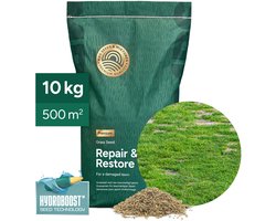 MRS Graszaad Herstelgazon Premium - 10 kg voor 500 m² - Snelkiemend Graszaad voor doorzaaien van kale plekken - Kiemt al bij 6°C - Met Hydroboost-coating - NAK Gecertificeerd