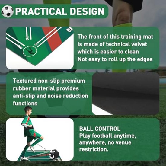Voetbal trainingsmat met antislip oppervlak voor behendigheid en coördinatie - Groen van Merkloos — afbeelding 4