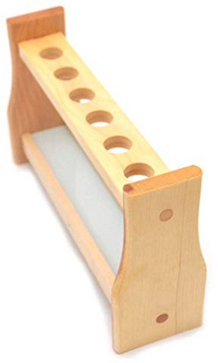 Houten Reageerbuis Rack Houder voor 6 Buizen - 21mm Gat