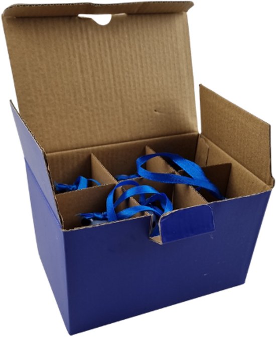 Kerst ornament Delftsblauw - doos van 6 ornamenten - kerst haan