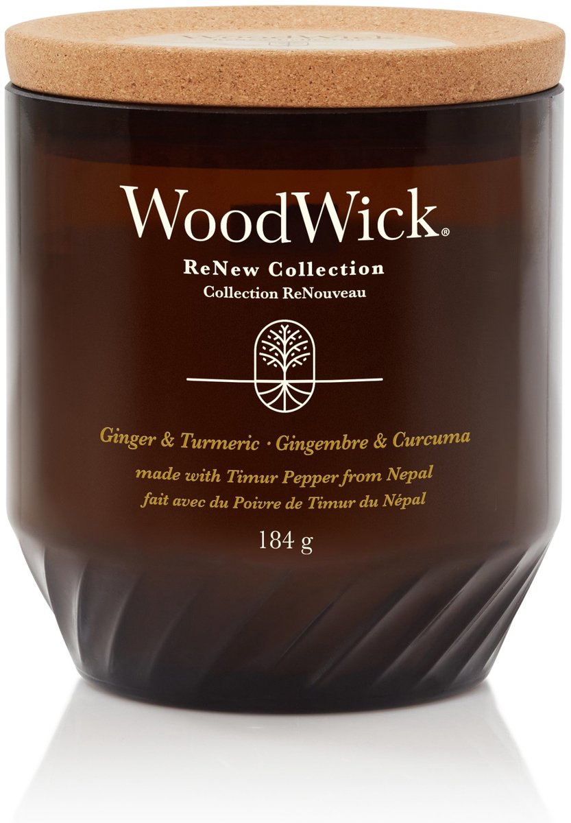 WoodWick ReNew Large Geurkaars - Ginger & Tumeric - 75 branduren