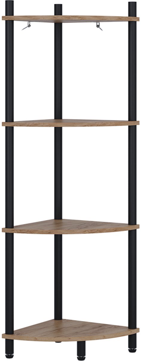 Vicco Bivio Hoekrek – 29 x 102.5 cm met 4 opbergvakken Eik goud/antraciet