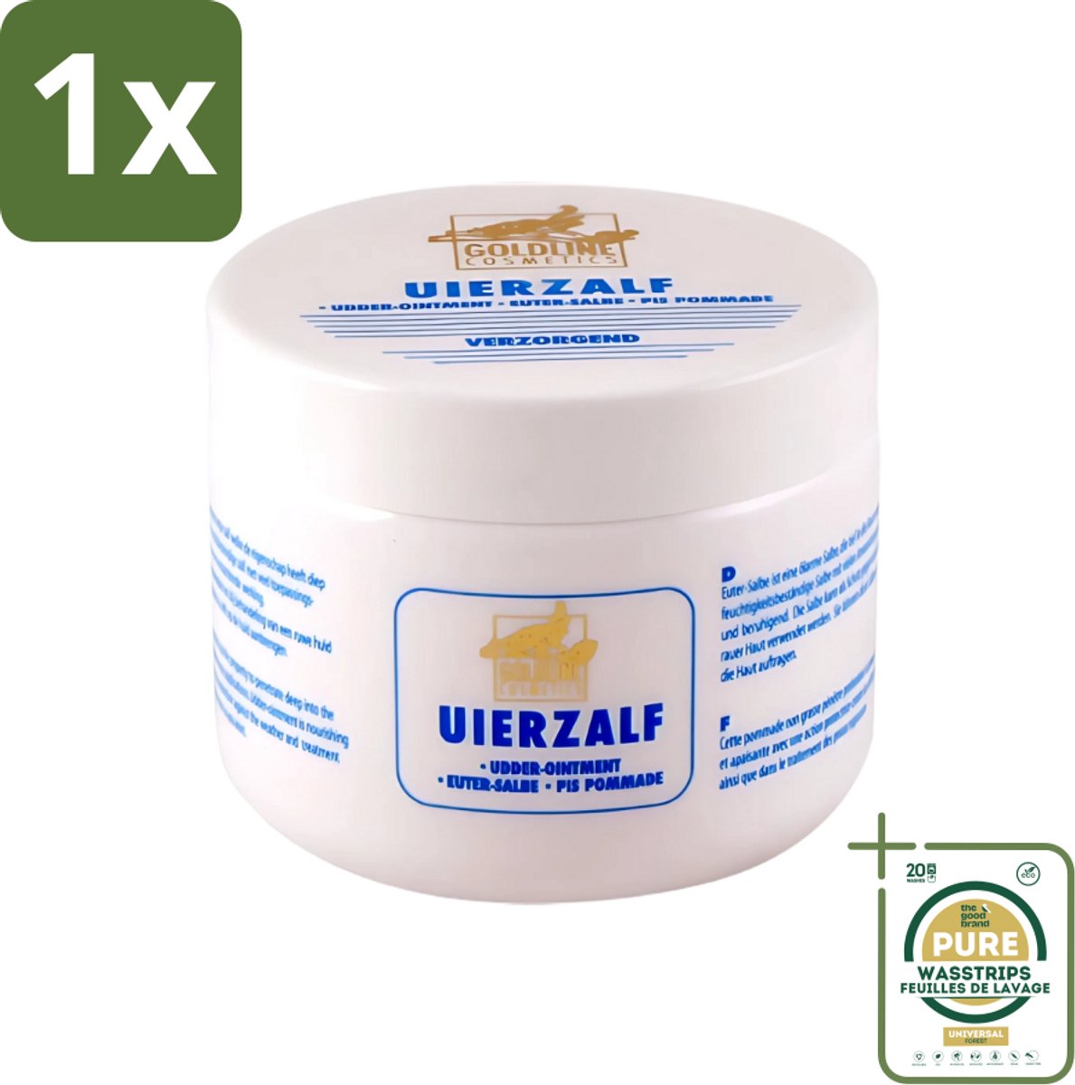 1 x Goldline - Uierzalf - Bodycrème - Beschermend - 250 ml- Uierzalf - Huidbescherming - Bodycrème - Huidverzorging - Droge Huid