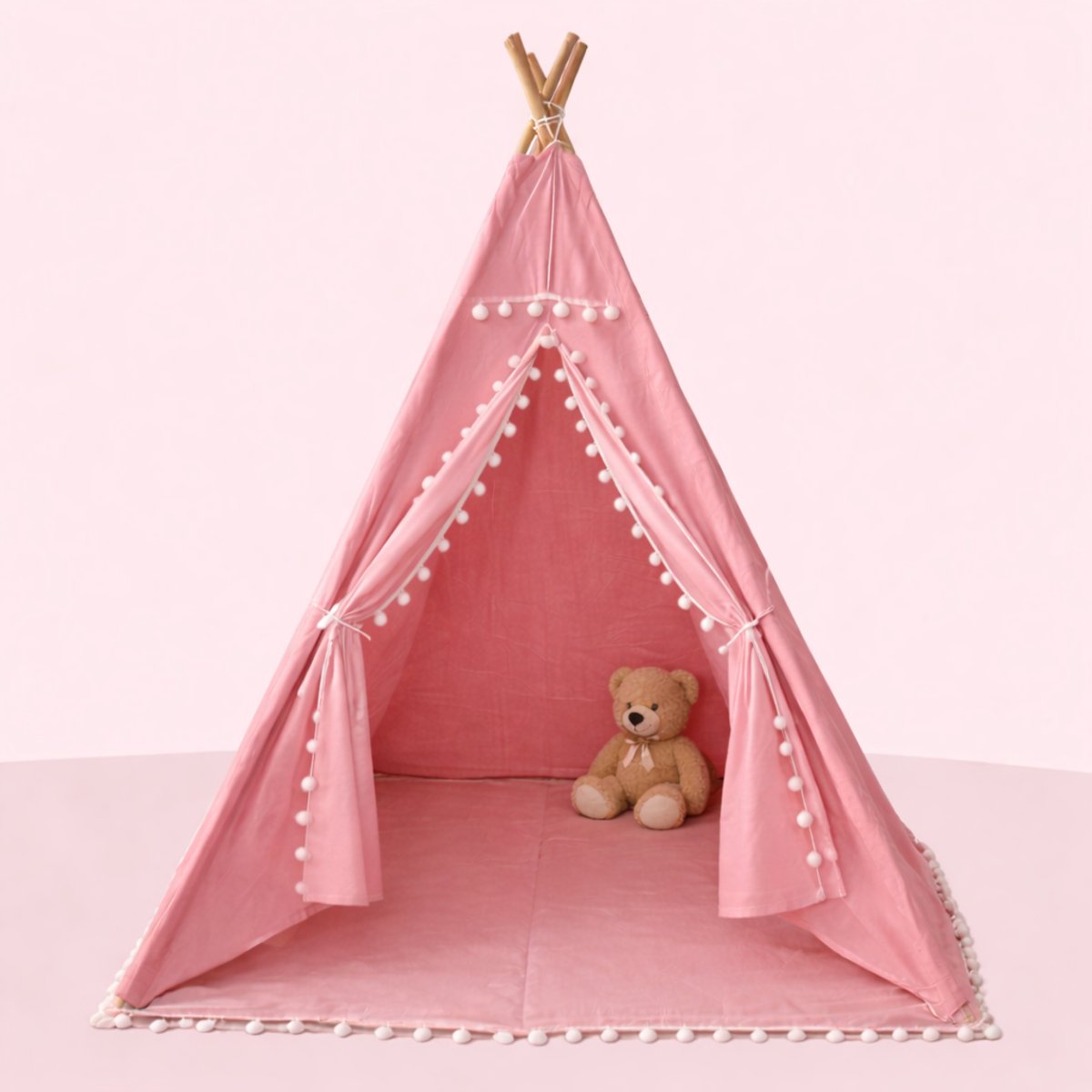 Studio Bloom Kinder Speeltent Tipi Tent Kinderen Meisjes Jongens Speelgoed Kindertent Kind Peuter Speelhuisje - Roze — afbeelding 8