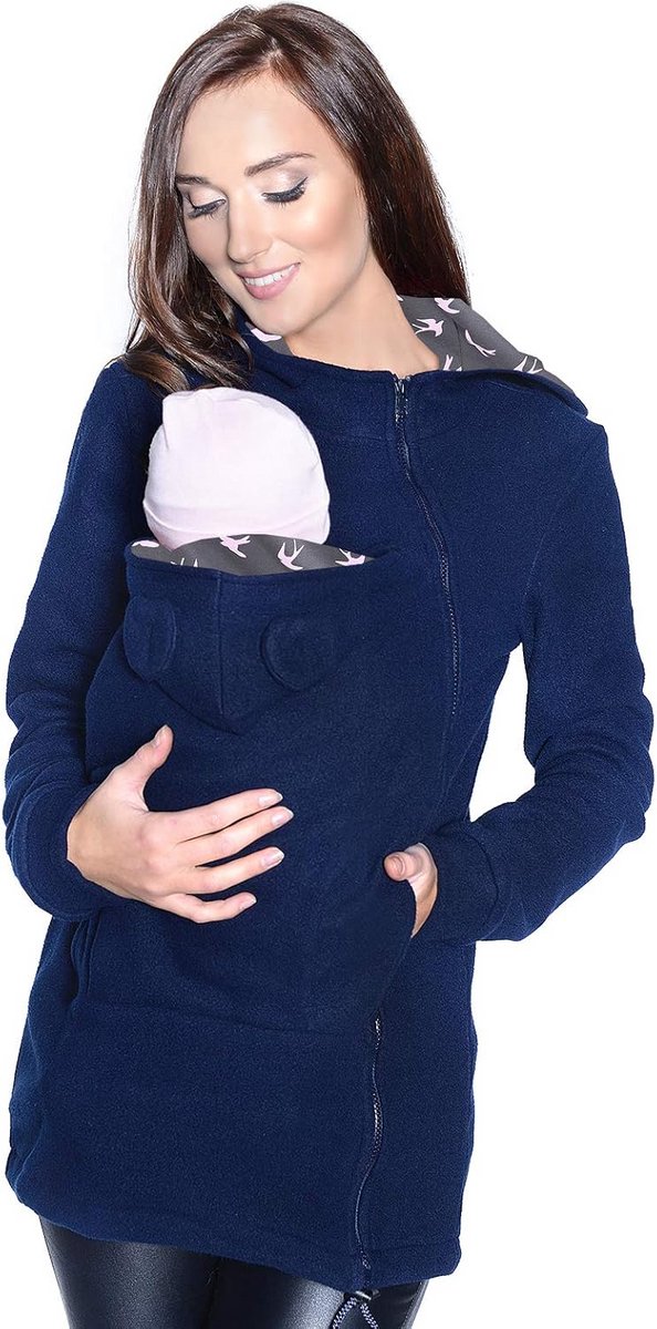 Warme Draagjas voor Heren en Dames - Fleece Trui met Babyinsert voor Draagdoek