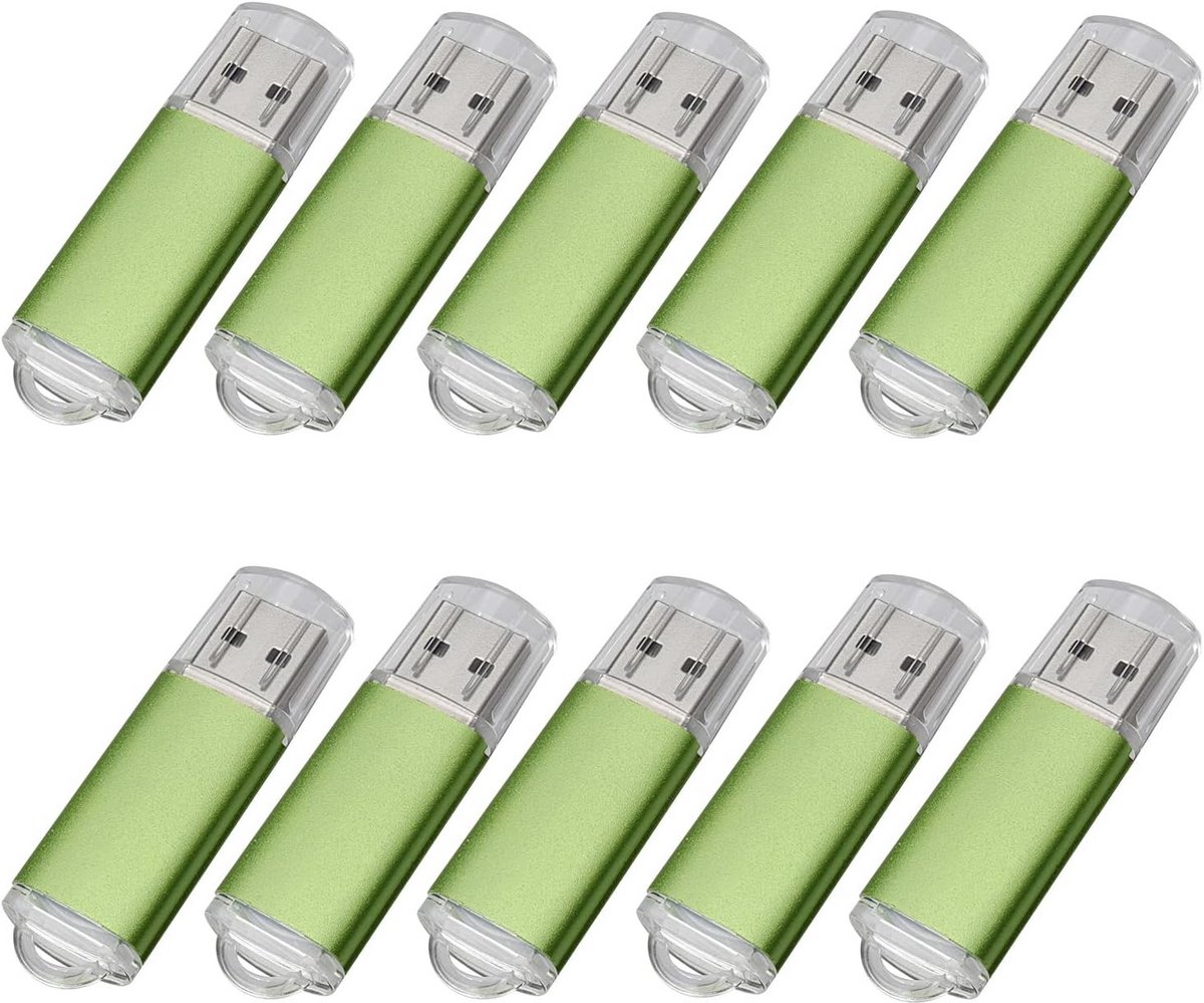 10 Stuks USB 2.0 Sticks 8GB Groen - Geheugensticks voor PC en Laptop