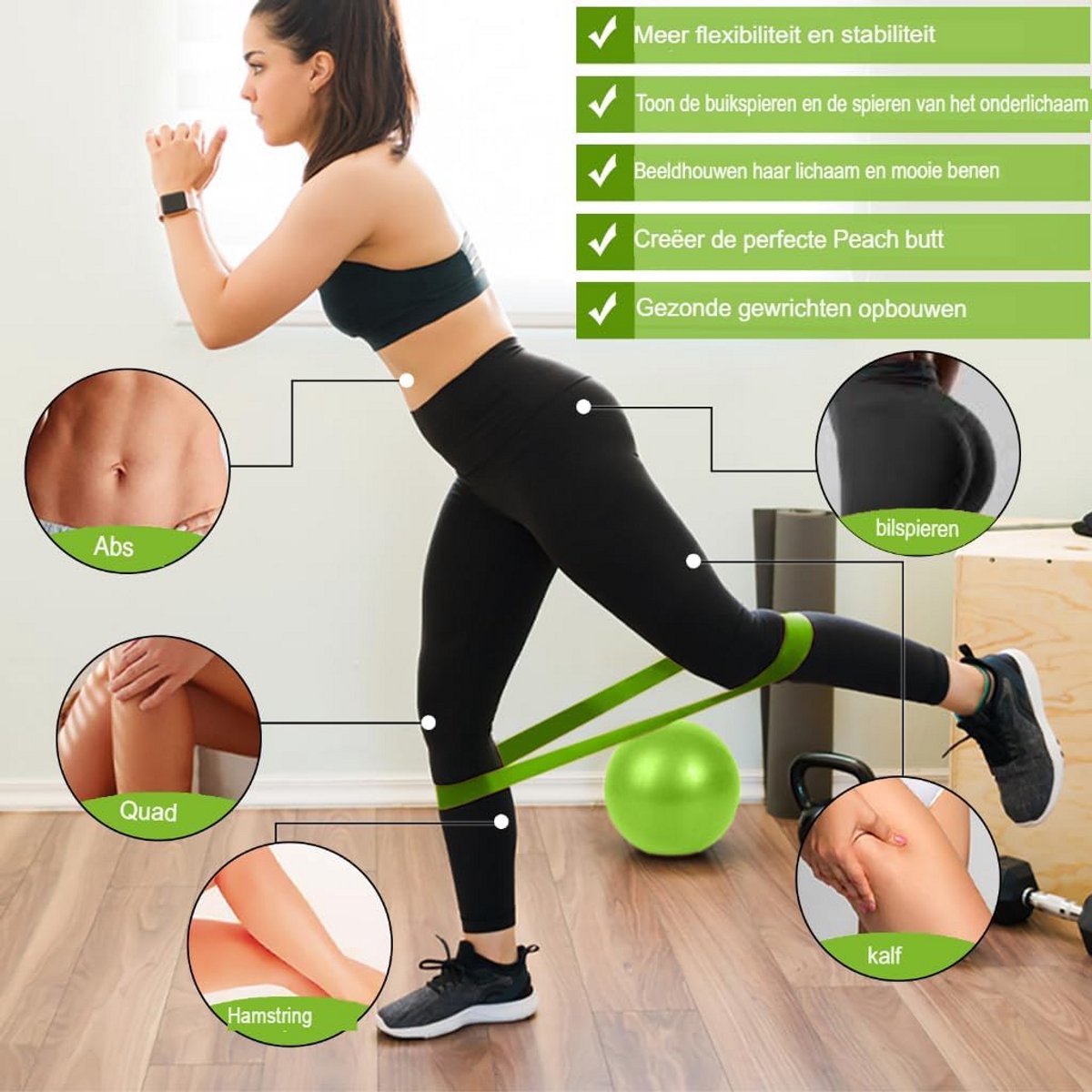 Complete Pilates en Yoga Set met Bal, Ring, Weerstandsbanden en Sokken voor Fitness en Rekken