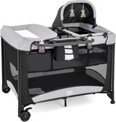 COSTWAY 3-in-1 reisbed met matras, kinderreisbed met speelboog, luiertafel, draagtas, bijzetbed met zijdeur, ademend net, inklapbaar babybed met wielen tot 45 kg belastbaar, bruin