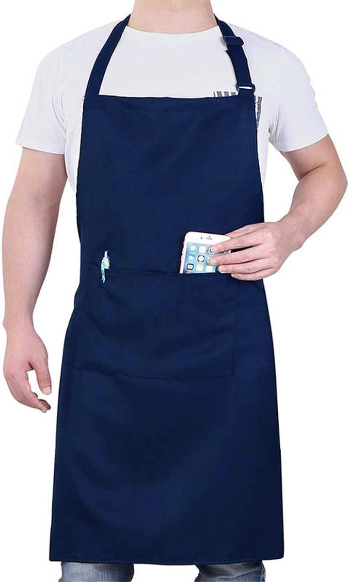 Schort, unisex, waterdicht, geschikt voor barbecues, restaurants, cafés, enz. Blauw.