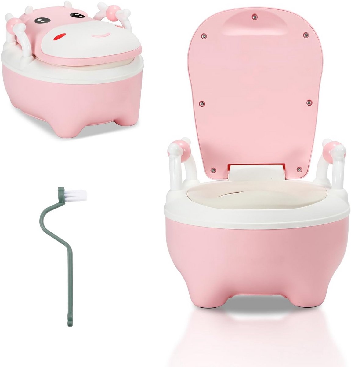 Kindertraining Toilet met Handvatten en Zacht Kussen - Zindelijkheidstraining Potje Roze