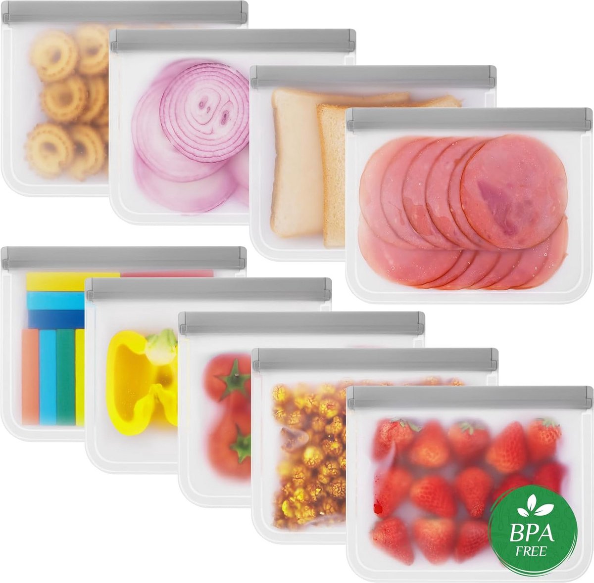 9x Herbruikbare Diepvries- en Lunchzakken - Lekvrij en Extra Dik