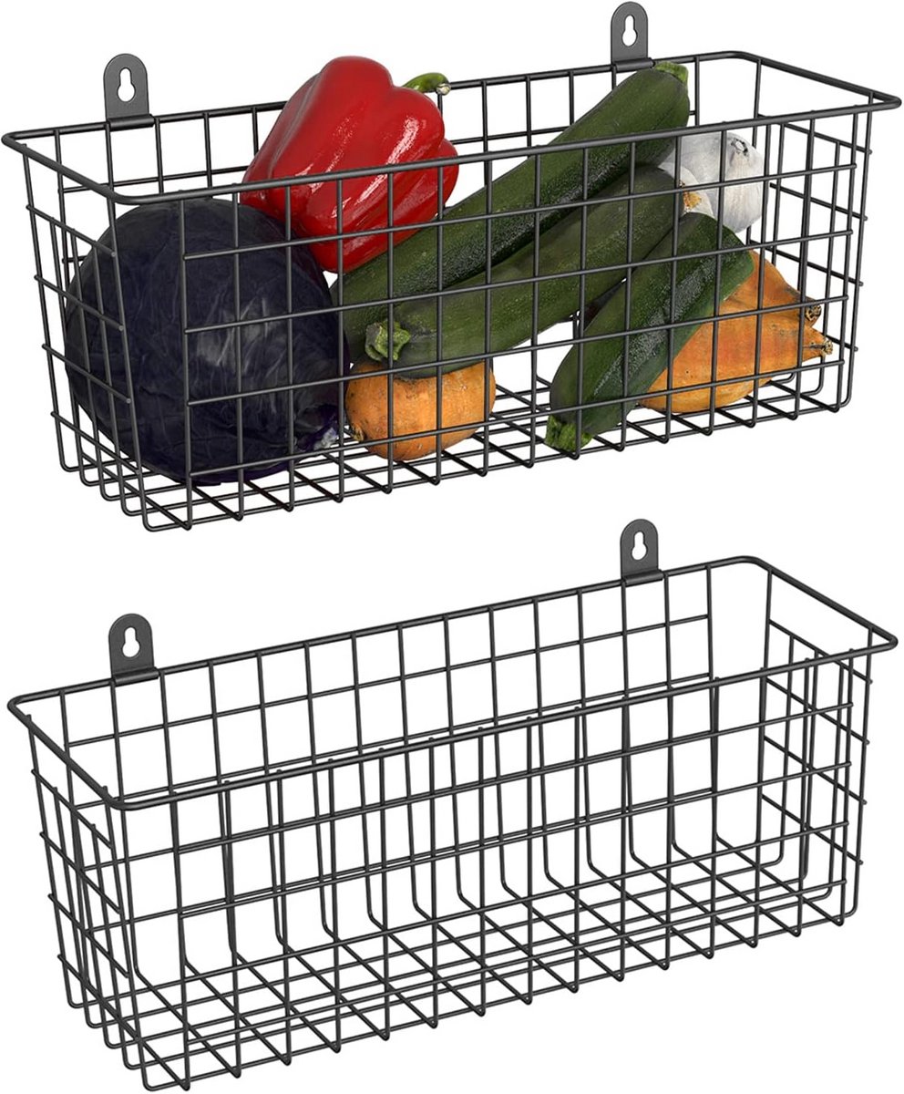Extra Grote Hangende Draadmanden - Wandplanken Organizer voor Keuken en Badkamer