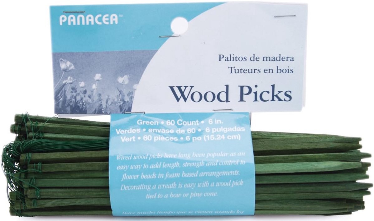 Houten Stekers 15 cm Groen (60 Stuks) voor Bloemstukken