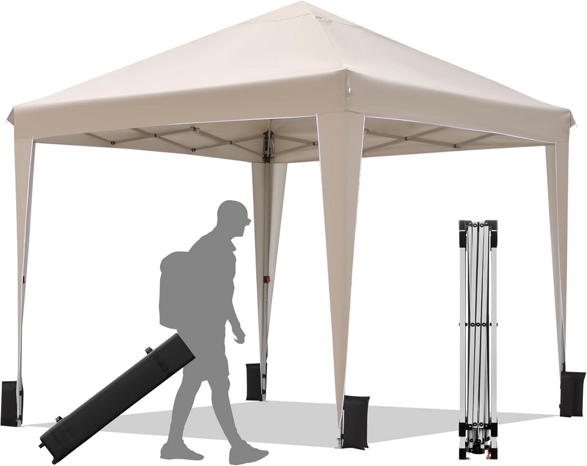 Inklapbare Partytent 3x3m Tuinpaviljoen Waterdicht met UV50+ Bescherming