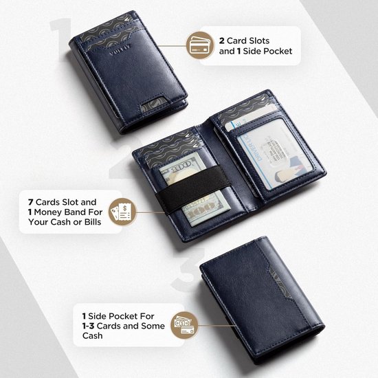 Creditcardhouder voor heren van PU-leer met RFID NFC