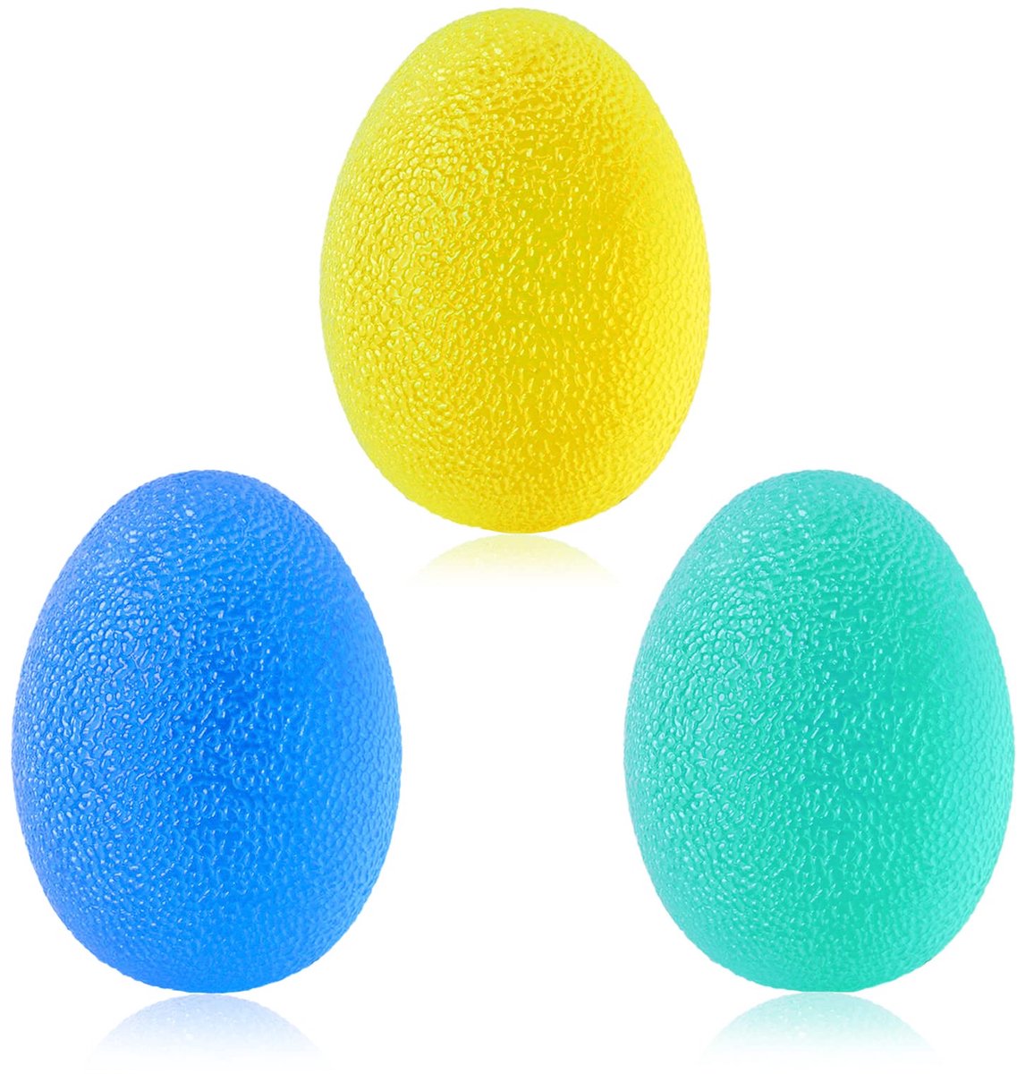 IMPERATORIS® Stressballen Set - Handtrainers - Knijpballetjes voor Stressvermindering - Foam Ballen - Voor Volwassenen en Kinderen - 3 Stuks - Geel , blauw