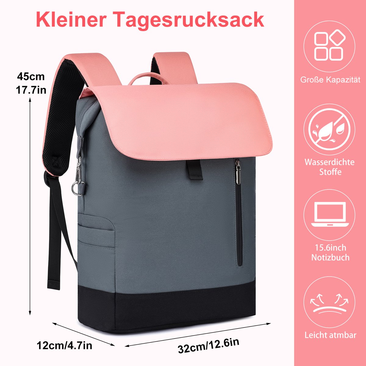 MODFU Dames Laptop Rugzak & Backpack – Lichtgewicht – Anti-diefstalontwerp met Borstband – Comfortabel voor Werk, School & Outdoor – Polyester & Nylon – foto 4