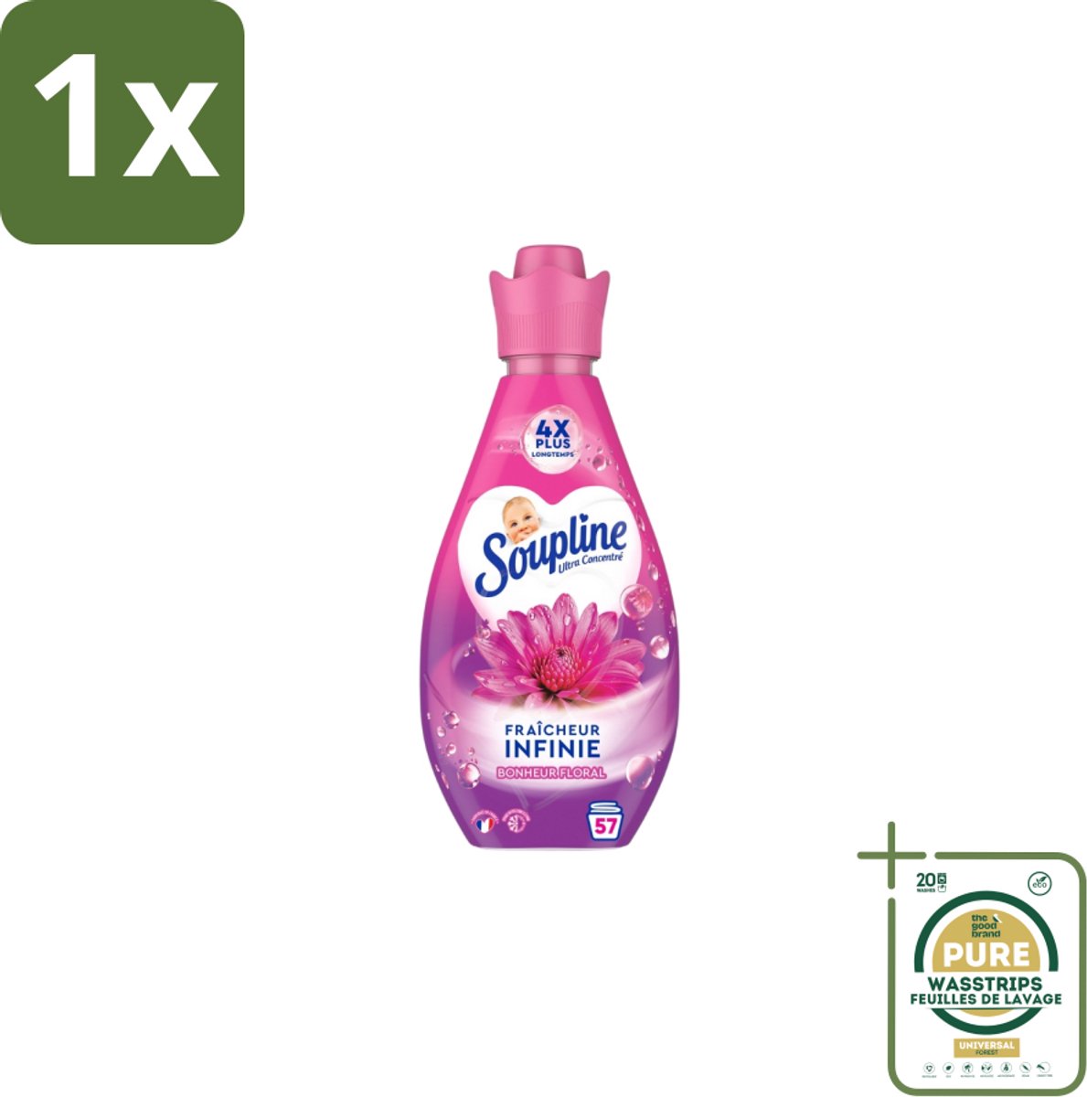 1 x Soupline – Wasverzachter – Infinite Freshness Floral Happiness – 800 ml- Koffiezetapparaat - Koffiezetapparaat - Koffiezetapparaat