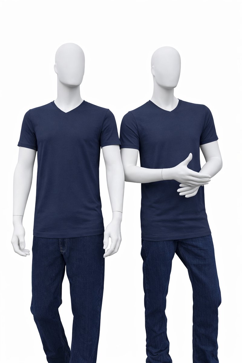 RELAKZ Heren T-shirt V-hals - Organisch Katoen - 2 Pack - Ink Blue - Maat M