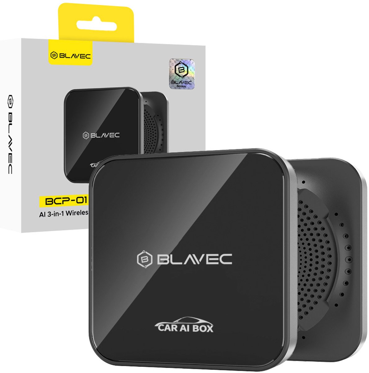Blavec - 3-in-1 Wireless Carplay & Android Auto Box - BCP-01 - Black