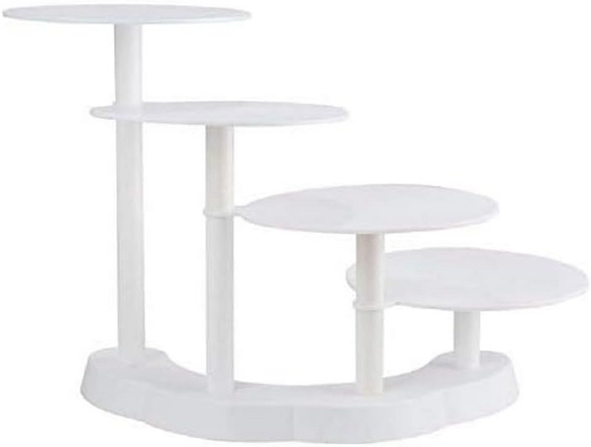 Etagère Taartstandaard met 4 Etages in Laddervorm - Wit - Perfect voor Taarten en Gebak