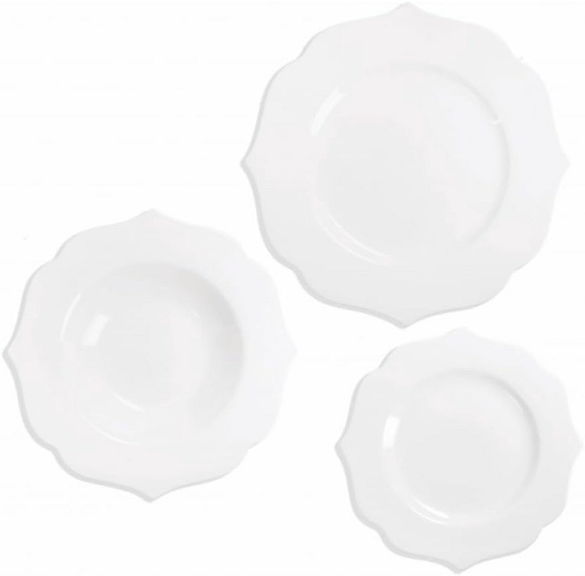 18-delige Witte Borden Set voor Diner en Dessert