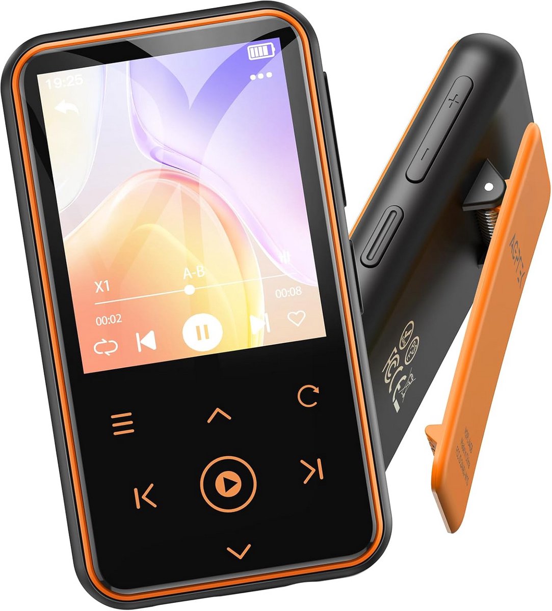MP3-Speler met 64 GB en Clip, Bluetooth 5.3, FM-Radio en Stappenteller