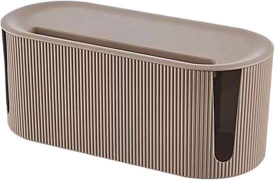 Kabelbox Organizer - Kabeldoos - PP - Kabel Opbergbox - Kabel Management - Opbergbox stekkerdoos - Kabelbox Voor Snoeren Wegwerken - Opberg Stekkerdoos - Geschikt voor opslag in stopcontacten - 31*13.5*12.5cm - Khaki