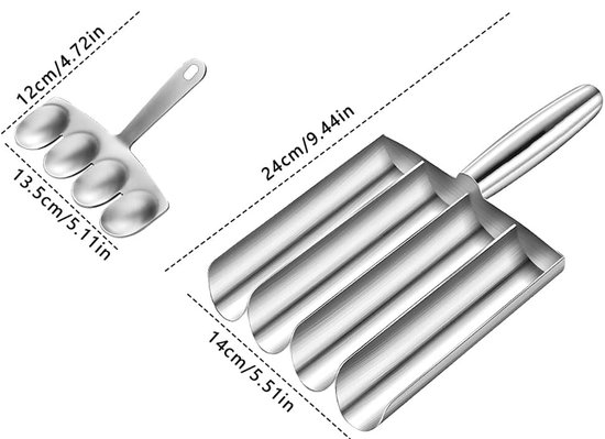 Gehaktbalmaker - Gehaktbalvorm - 4-in-1 gehaktbal maker gereedschap - Keukengerei - Handmatige - Gehaktballetjesmaker - 24*14 cm - Zilver - RVS - Keukenaccessoires - Moeiteloos 4 gehaktballetjes tegelijk van Merkloos — afbeelding 5