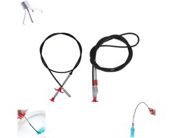 2 stuks - Haarontstopper - Flexibele grijper met klauw - Afvoerontstopper - Gootsteen ontstopper - Afvoerreinigingsgereedschap - Flexibel grijpgereedschap - Geschikt voor toiletten, riolering, doucheruimtes, keukens en badkamers