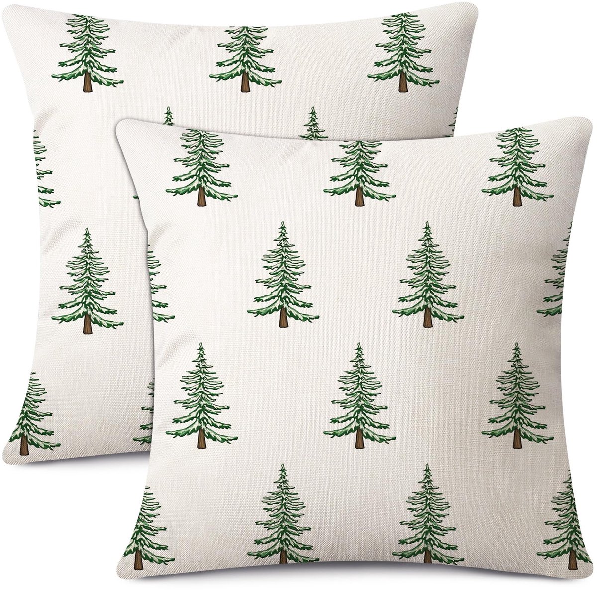 Unyqoos Set van twee kerstkussenhoezen voor sfeervolle winterdecoratie in huis beige