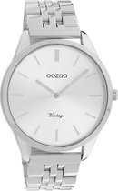 OOZOO Vintage C9981 Zilverkleurig Wit Horloge 38mm