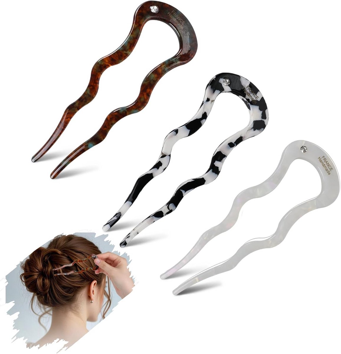 Grote Metalen Haarspeld U-Vorm - Gouden Haaraccessoire voor Dames Knotten en Kapsels