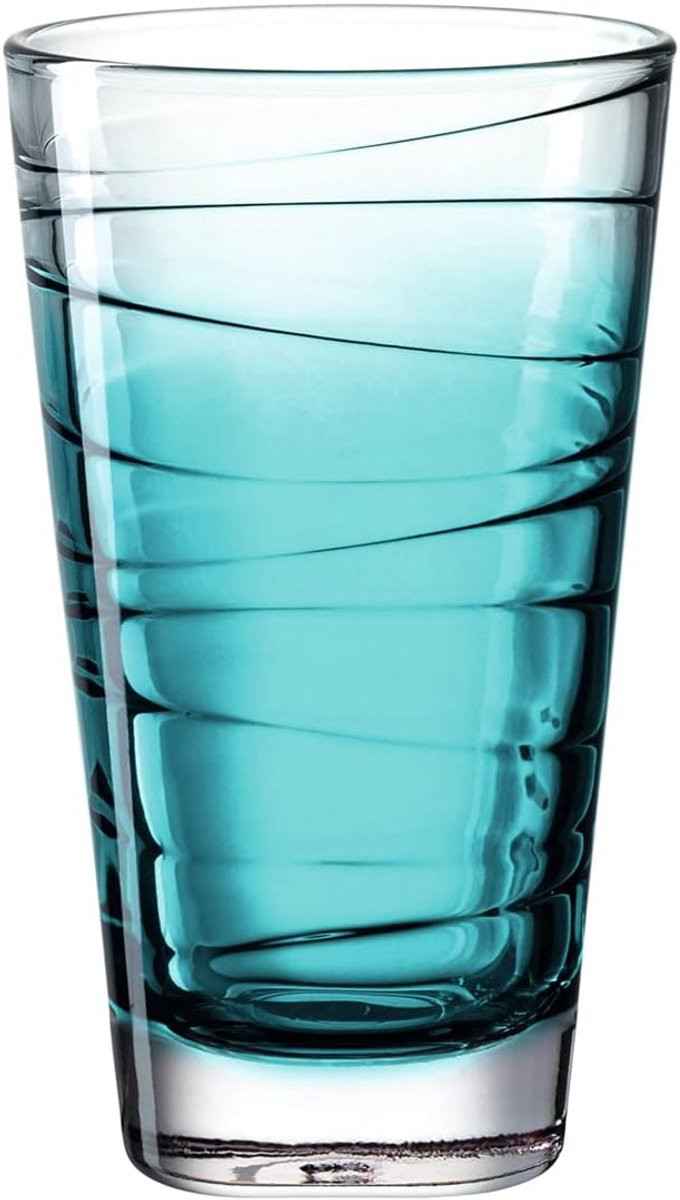 Turquoise Longdrinkglas Structuur Glas 280 ml Vaatwasmachinebestendig